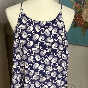 Porridge swan and green/white polka dot tank